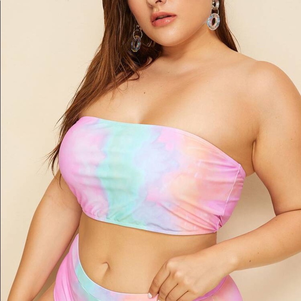 Tie Dye Rainbow Sorbet Bandeau Bikini Top 🌈